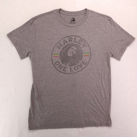 Bob Marley Band Short Sleeve Graphic Pullover T Shirt Mens Size Large L Gray - Picture 2 of 9